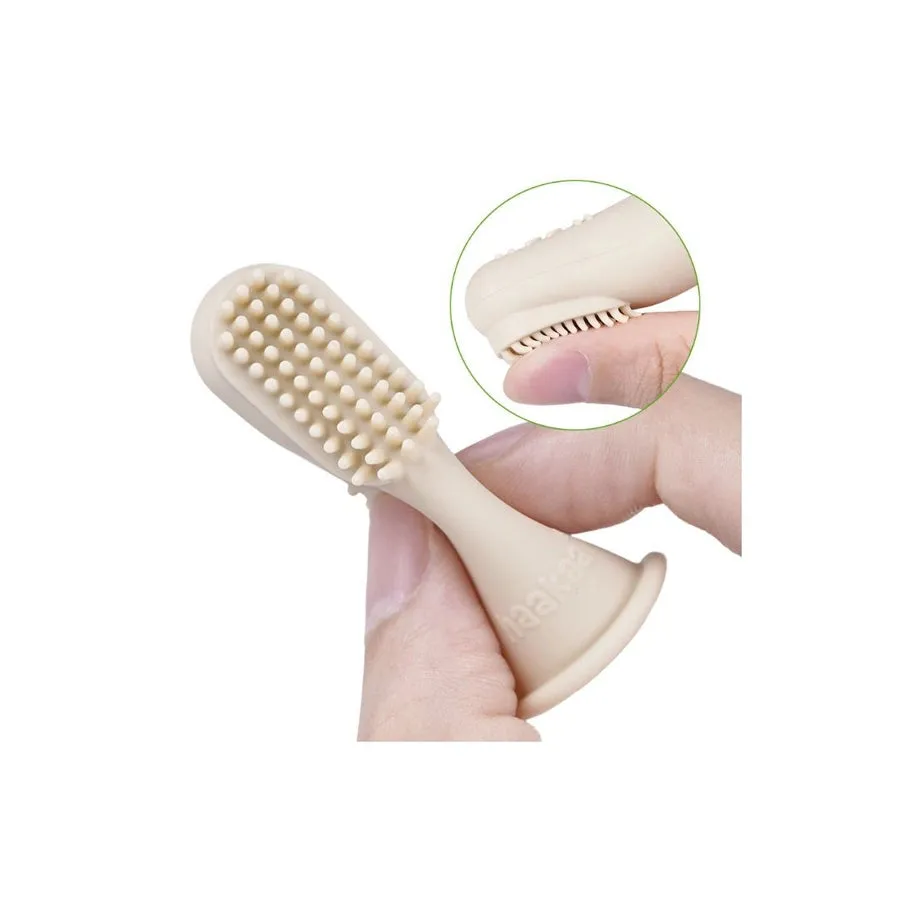 Haakaa Textured Silicone Finger Toothbrush (Blush)