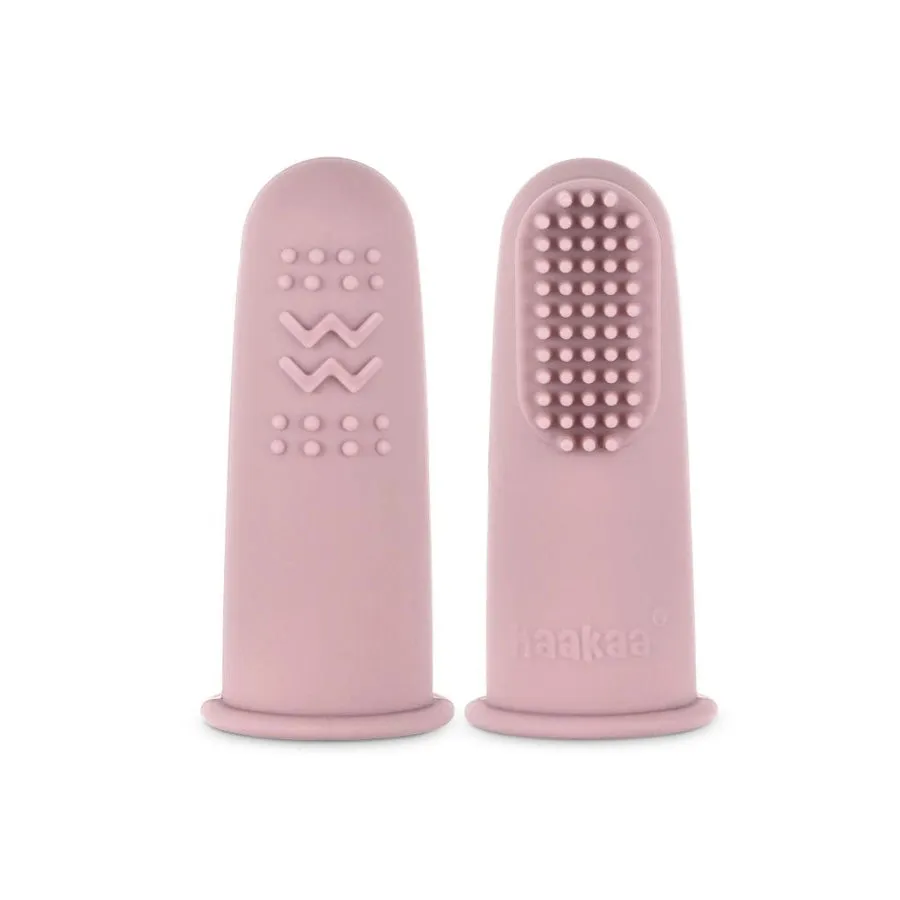 Haakaa Textured Silicone Finger Toothbrush (Blush)