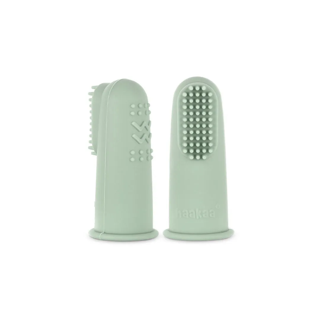 Haakaa Textured Silicone Finger Toothbrush (Pea Green)