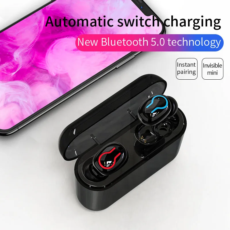 HBQ Bluetooth 5.0 Earphones Portable TWS Wireless In-ear 3D Stereo Sound With Mic Handsfree Sports Earbuds Auto Pairing Headset