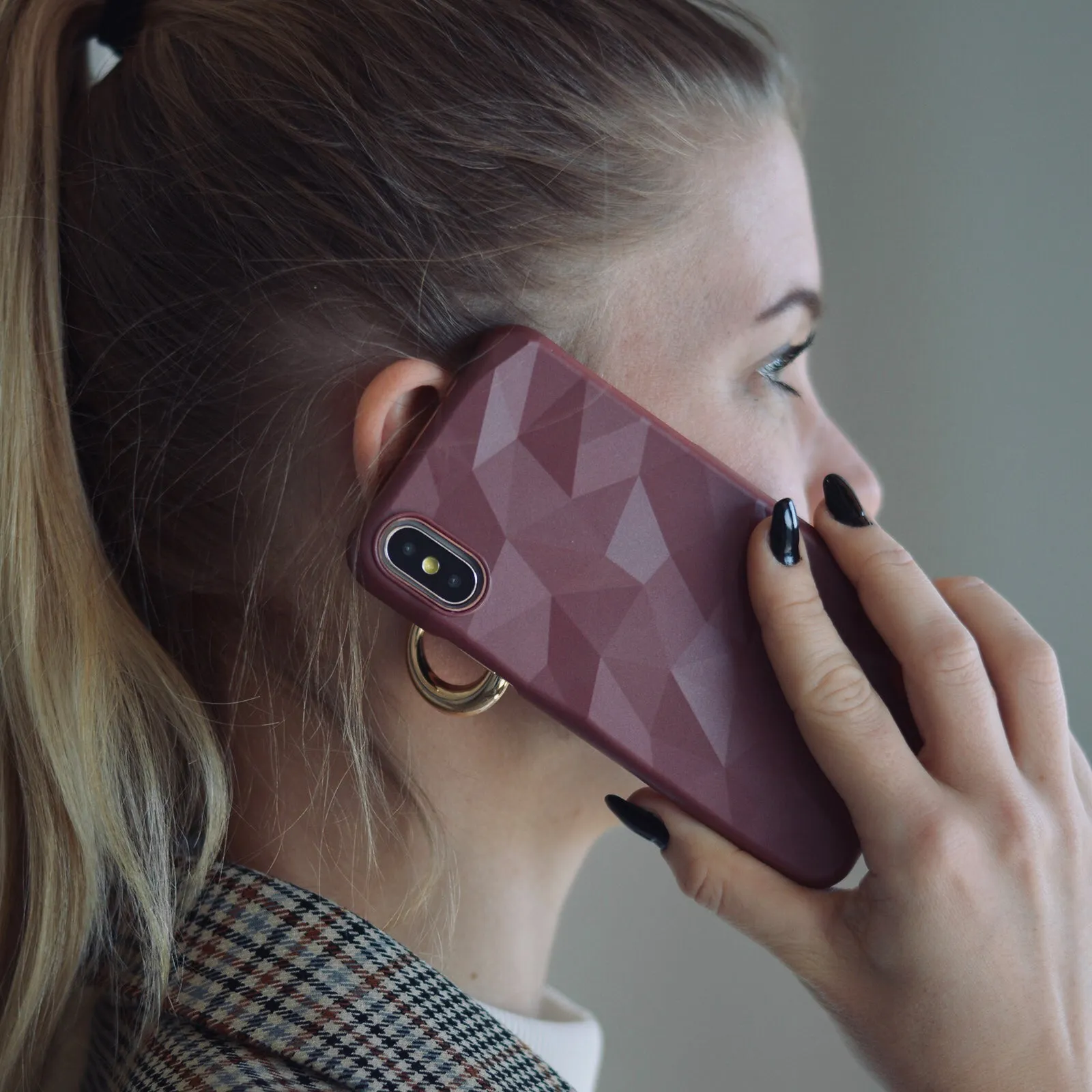 Holdit Style Phone Case for iPhone Xs / X Tokyo Series - Lush Maroon