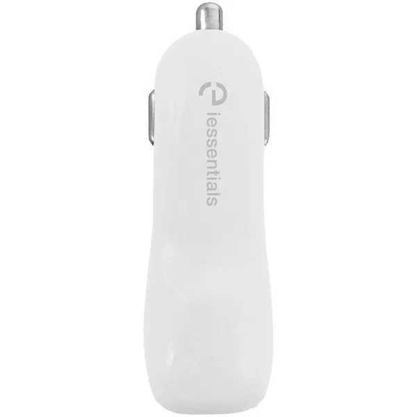 IESSENTIALS IE-PCP2U-WT 2.1-Amp Dual-USB Car Charger (White)