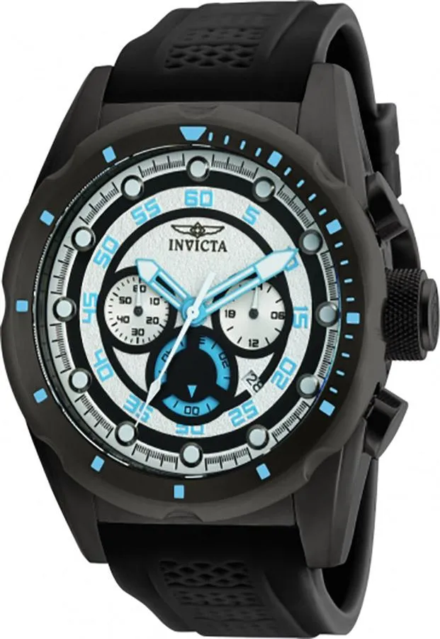 INVICTA Speedway Mens Watch - Black Metal - Chronograph - Polyurethane Strap