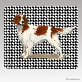 Irish Red & White Setter Houndstooth Mouse Pad