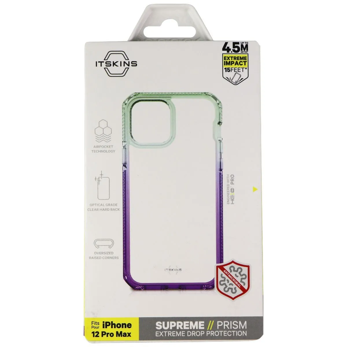 ITSKINS Supreme Prism Case for Apple iPhone 12 Pro Max - Green/Purple/Clear