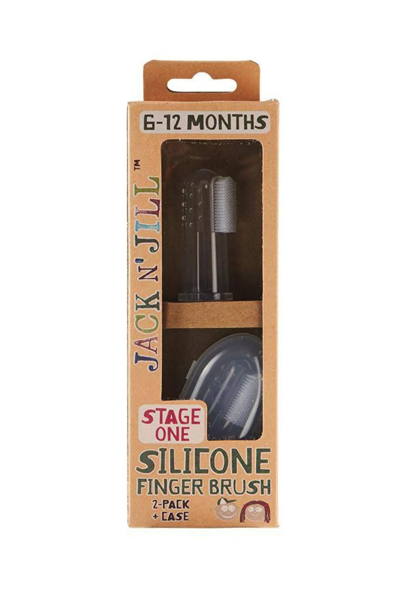 Jack N' Jill Silicone Finger Brush 2 Pack - Stage 1 (6M - 18M)