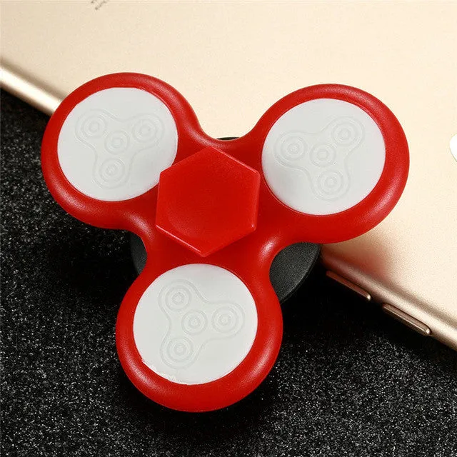 KISSCASE LED Light Fidget Spinner Hand Spinner Fidget Metal Steel Balls Bearing Anxiety Stress Relief Phone Holder Stand