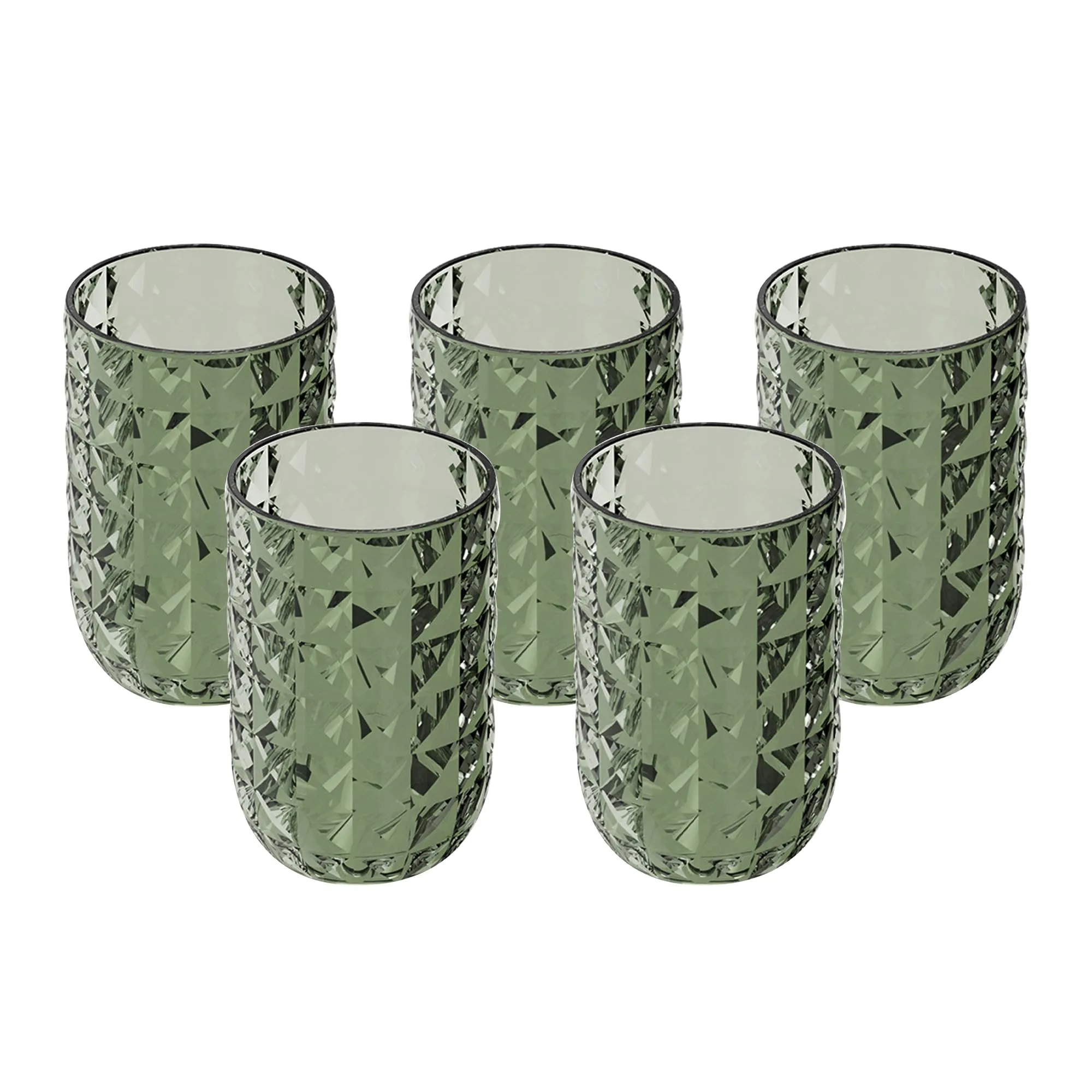 Kuber Industries Pack of 5 Toothbrush Cup Holder | for bathroom and Travelling | Dust Proof | YM.6238D | Dark Green