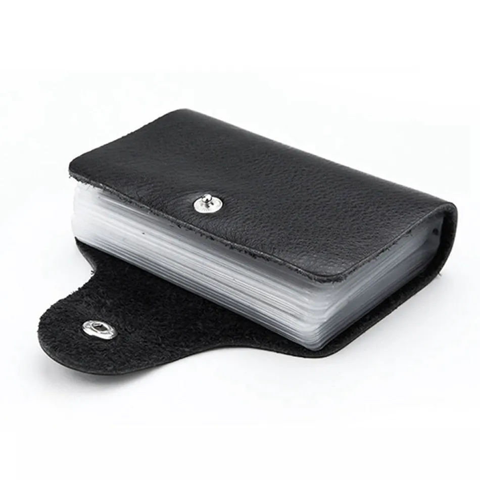 Leather 24 Pocket Id Card Holder-Multifunction-Business-Bank Card Wallet