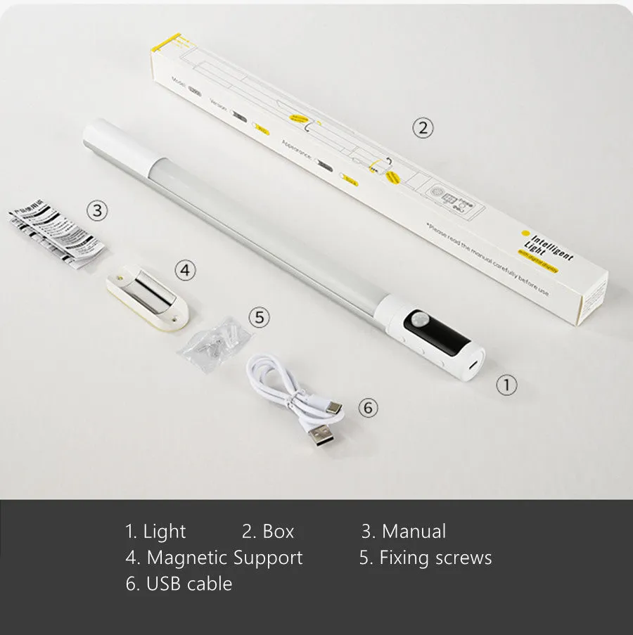 LED Motion Sensor Light Indoor, 2200mAh Rechargeable Closet Lights with Digital Display, 12.47in Wireless Under Cabinet Lighting for Closet, Wardrobe, Kitchen, Stair Indoor