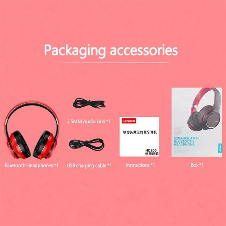 Lenovo HD200 Game speakerphones ear buds wireless gaming headset over-ear bluetooth headphones for mobile earphone with speaker