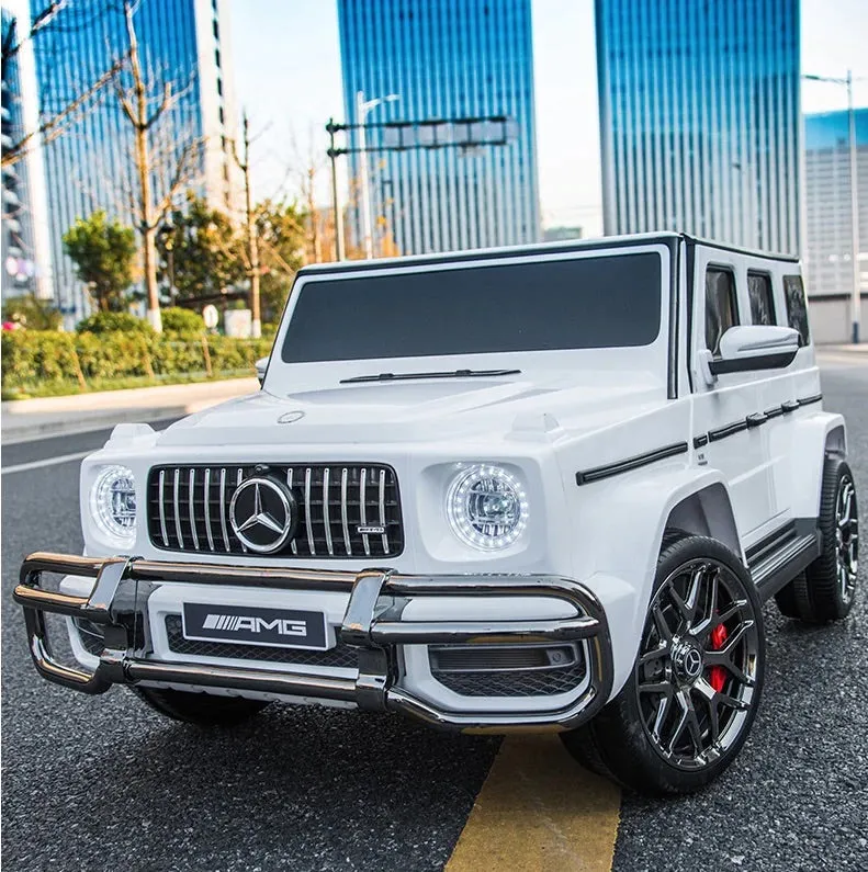 Licensed 2025 Mercedes GWagon G63 White Upgraded | 2 Seater | 24V | 4x4 Kids Ride-On | Leather Seats | Rubber Tires | Remote