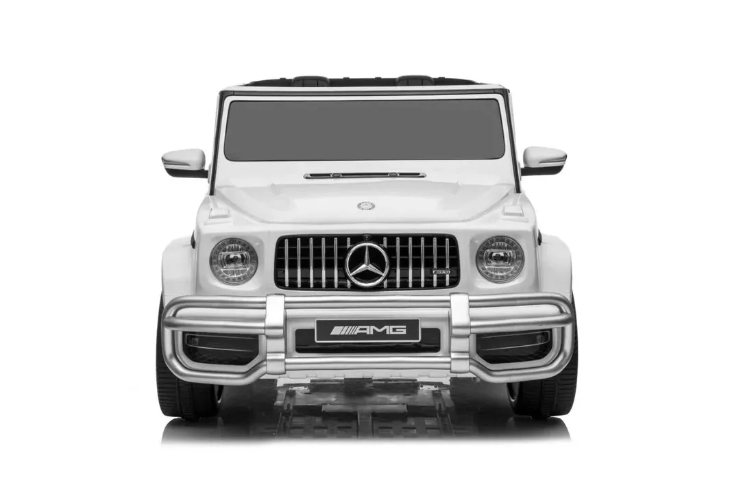 Licensed 2025 Mercedes GWagon G63 White Upgraded | 2 Seater | 24V | 4x4 Kids Ride-On | Leather Seats | Rubber Tires | Remote