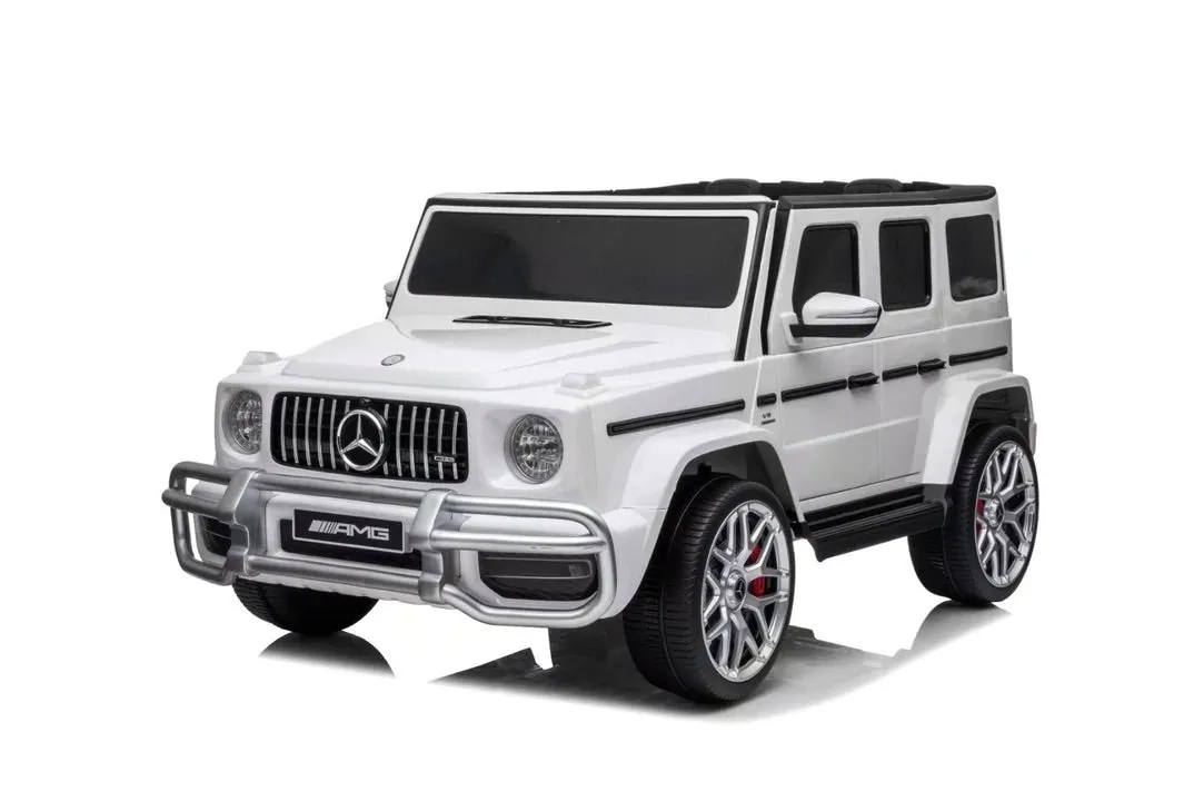 Licensed 2025 Mercedes GWagon G63 White Upgraded | 2 Seater | 24V | 4x4 Kids Ride-On | Leather Seats | Rubber Tires | Remote