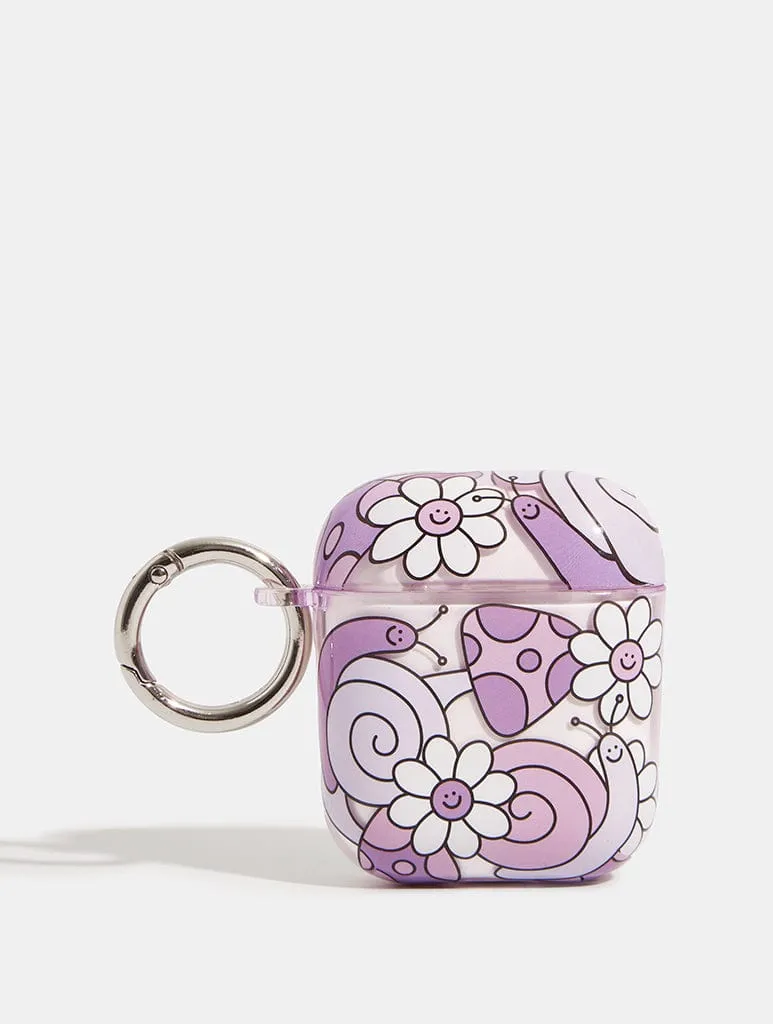 Lilac Snail Airpods Case