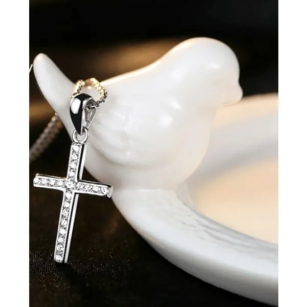 Luxury Silver Cross Necklace