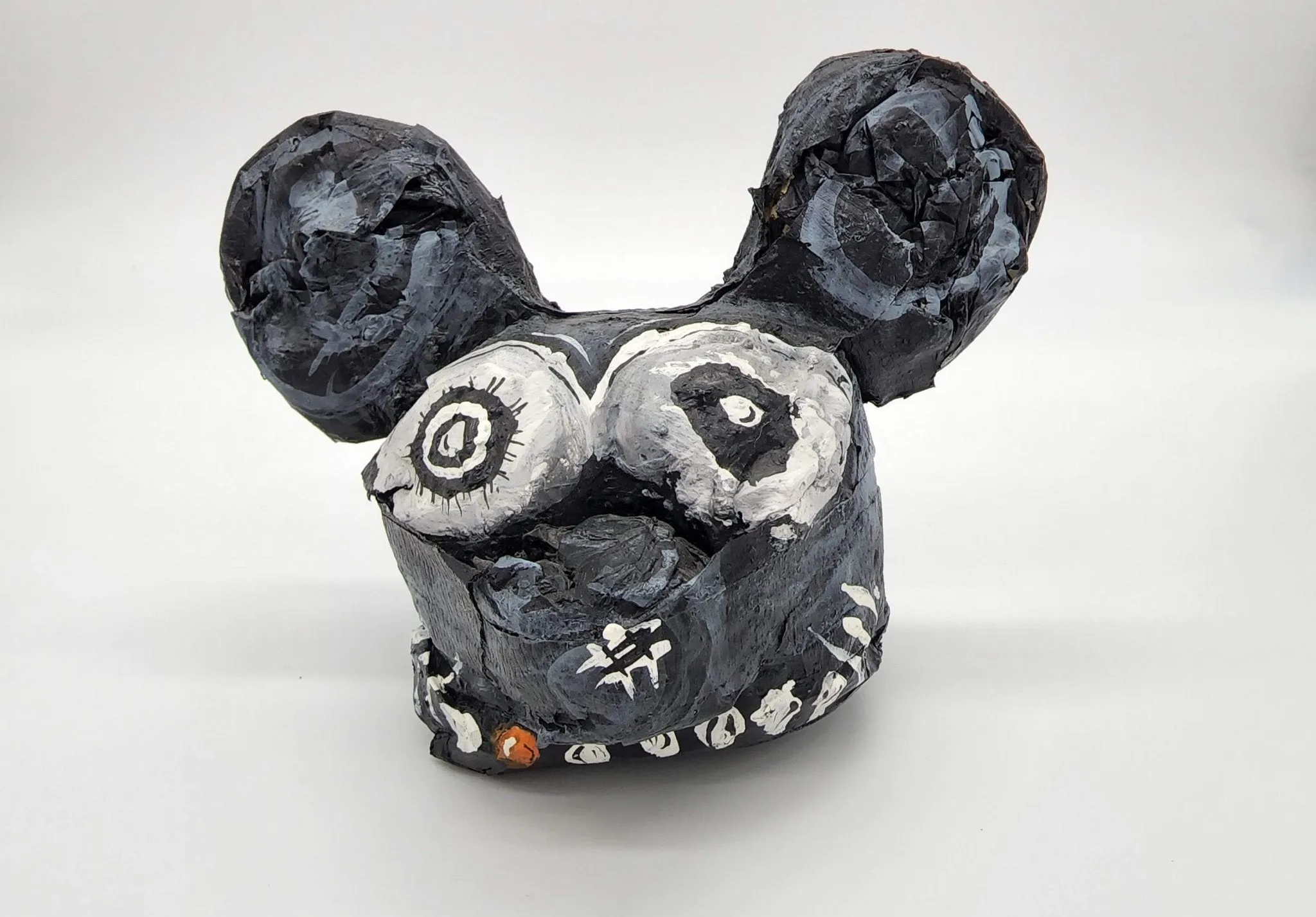 Macabre Goth Mouse Original Acrylic Mache Sculpture by Justin Aerni