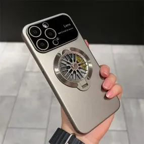 Magnetic Rotatable Gyroscope Stand With Gyro Frosted Phone Case For iPhone