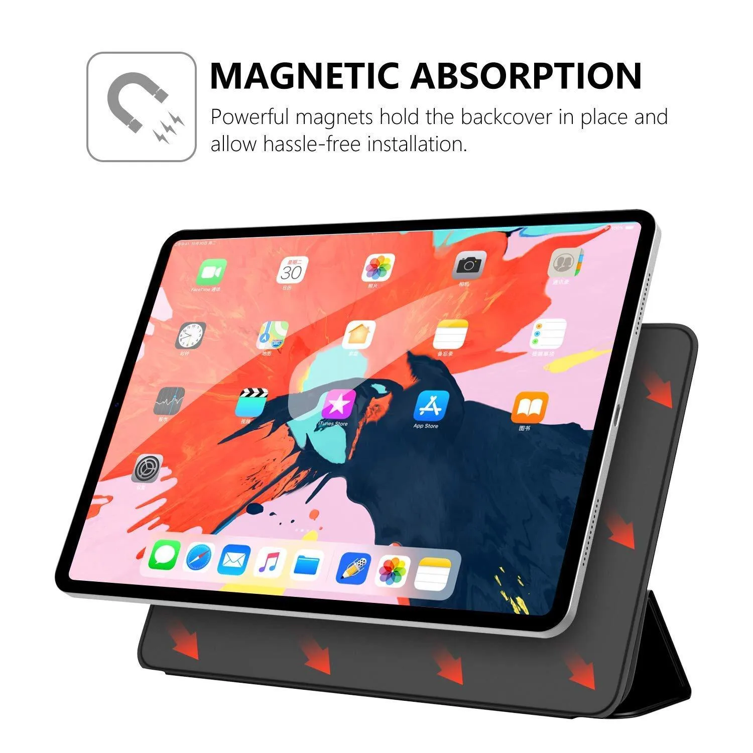 Magnetic Tri-fold Smart Cover for iPad Pro 12.9-inch, 3rd Gen (2018)