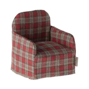 Maileg Chair, Mouse - Red checker