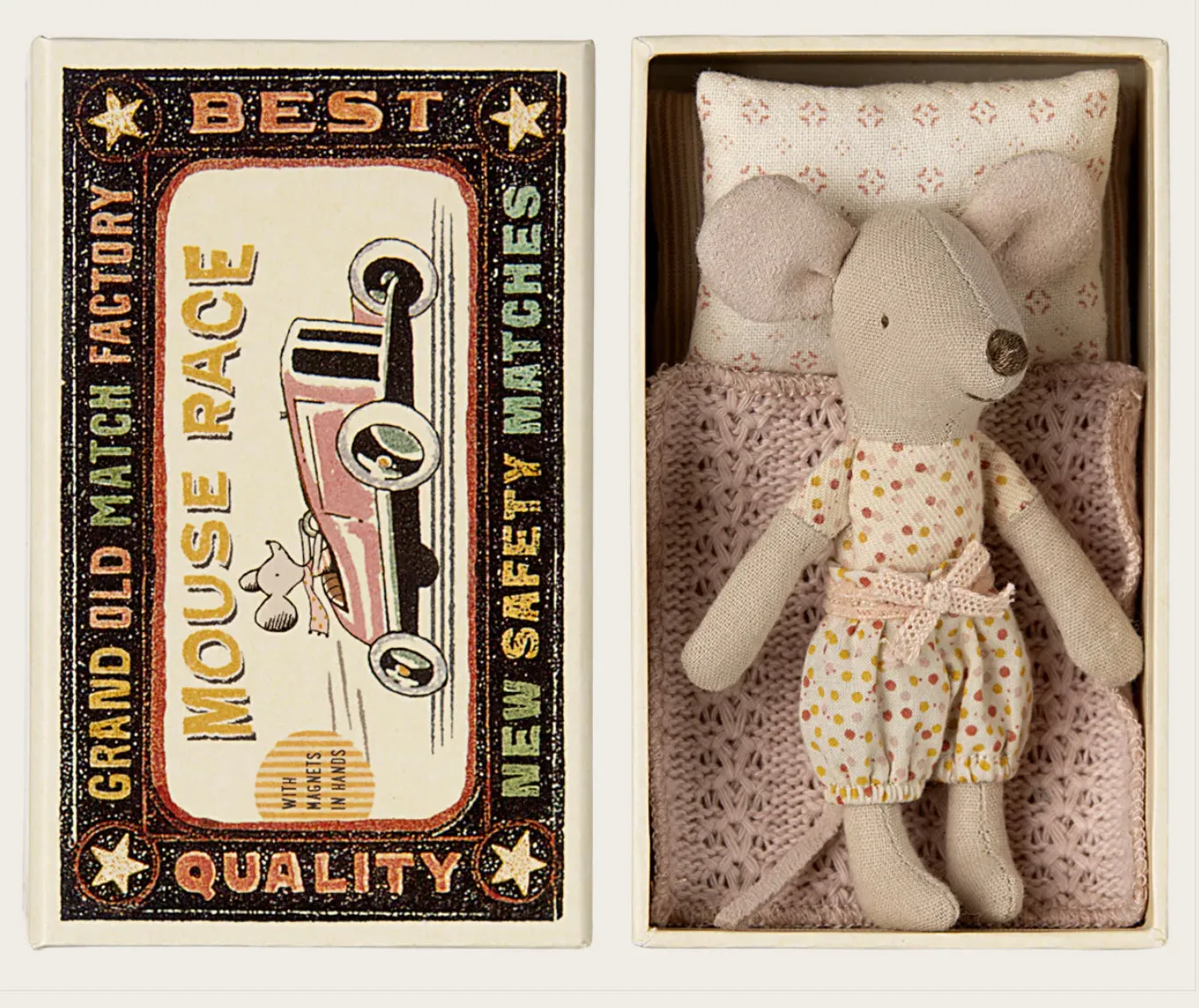 Maileg Little Sister Mouse in Matchbox