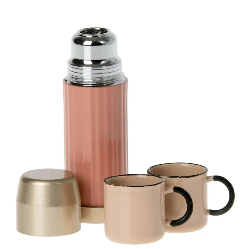 Maileg | Miniature Thermos and Cups Coral