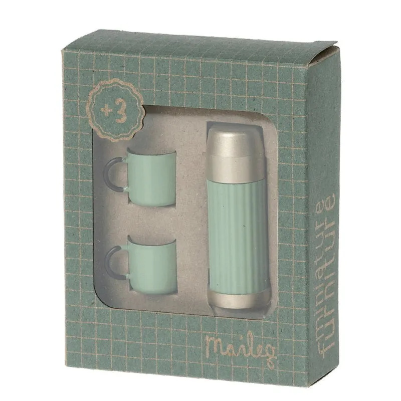 Maileg | Miniature Thermos and Cups Mint