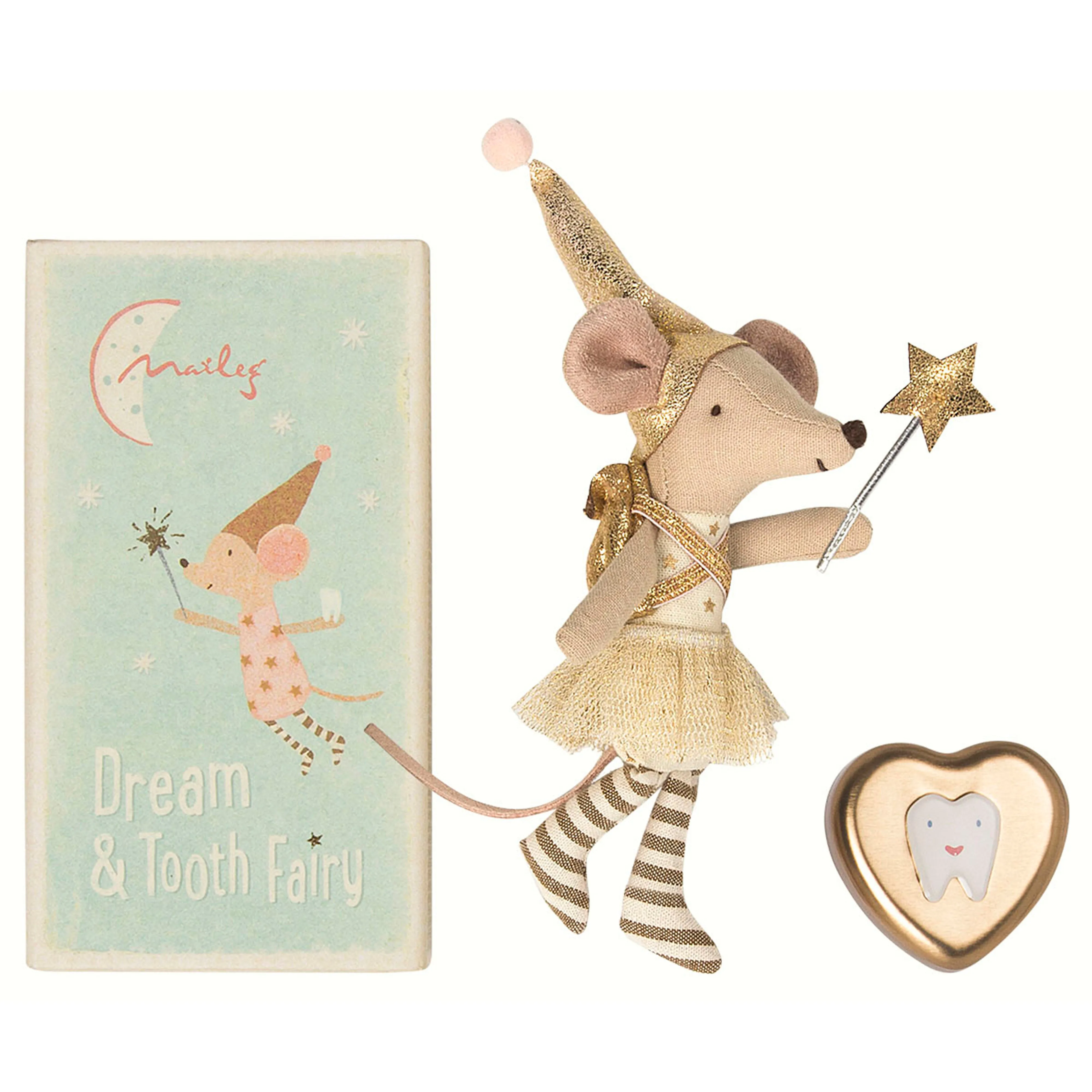 Maileg Tooth Fairy Big Sister Mouse with Metal Box