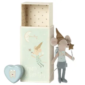 Maileg Tooth Fairy Mouse In Matchbox Blue