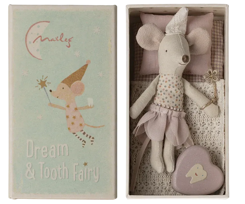 Maileg Tooth Fairy Mouse, Little Sister in Matchbox