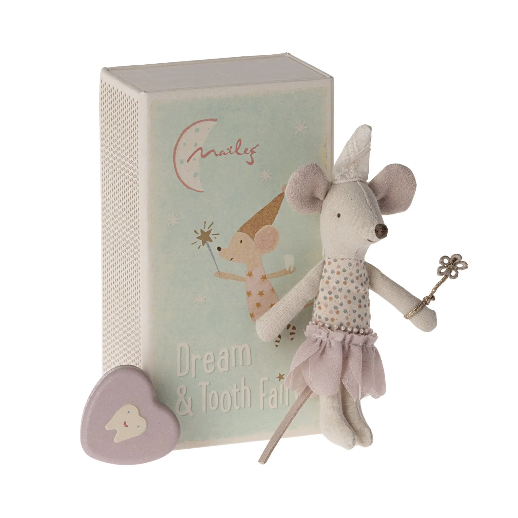 Maileg Tooth fairy mouse, Little sister in matchbox