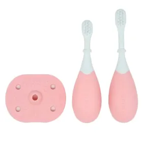 Marcus & Marcus 3 Stage Palm Grasp Toothbrush Brush Set (Pink)