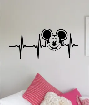 Mickey Mouse Heartbeat Wall Decal Home Decor Bedroom Room Vinyl Sticker Art Baby Boys Girls Nursery Playroom Kids Cartoon Disney