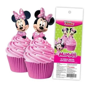 Minnie Mouse Edible Wafer Cupcake Toppers - 16 Pkt