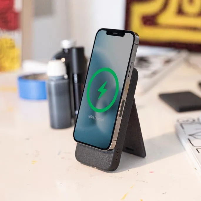 Mophie Snap  Powerstation Stand - Wireless Power Bank - 10000 Mah - 20 Watt - Pd (24 Pin Usb-C) - On Cable: Usb-C - Blac