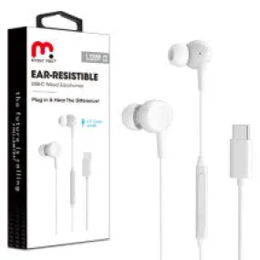 MYBAT Pro Ear Resistible USB C Earbuds (White)