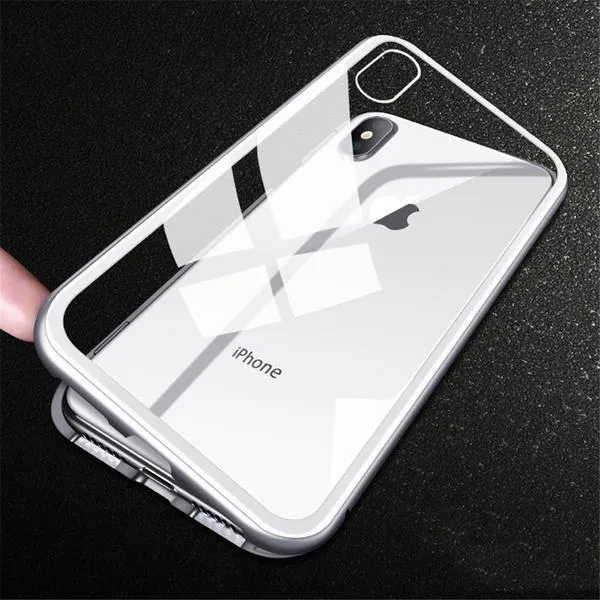 New Electronic Auto-Fit Magnetic Glass Case for iPhone