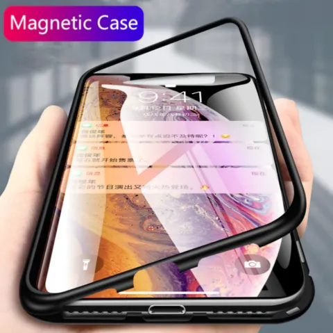 New Electronic Auto-Fit Magnetic Glass Case for iPhone