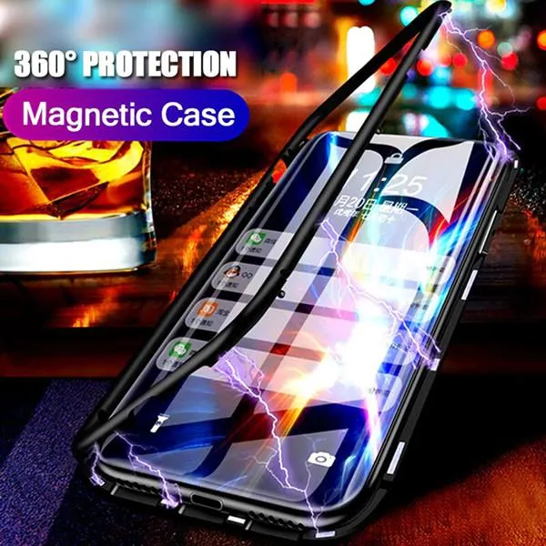 New Electronic Auto-Fit Magnetic Glass Case for iPhone