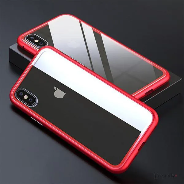 New Electronic Auto-Fit Magnetic Glass Case for iPhone