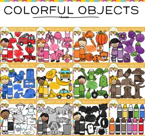 Objects in Color Clip Art Bundle