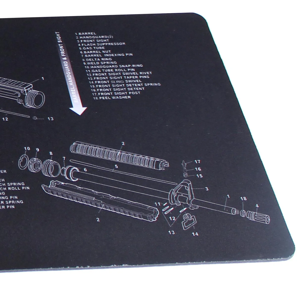 ohhunt® AR-15 Parts Diagram & Instructions Gun Cleaning Mat Armorers Bench Mat