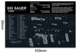 Ohhunt Armorers Bench Mat Cleaning Mat p226 With Parts Diagram & Instructions Gun Split Picture Mouse Pad