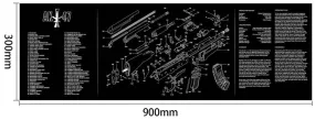 Ohhunt Mouse pad Armorers Bench Mat Cleaning AK47 Mat With Parts Diagram & Instructions Mouse Pad