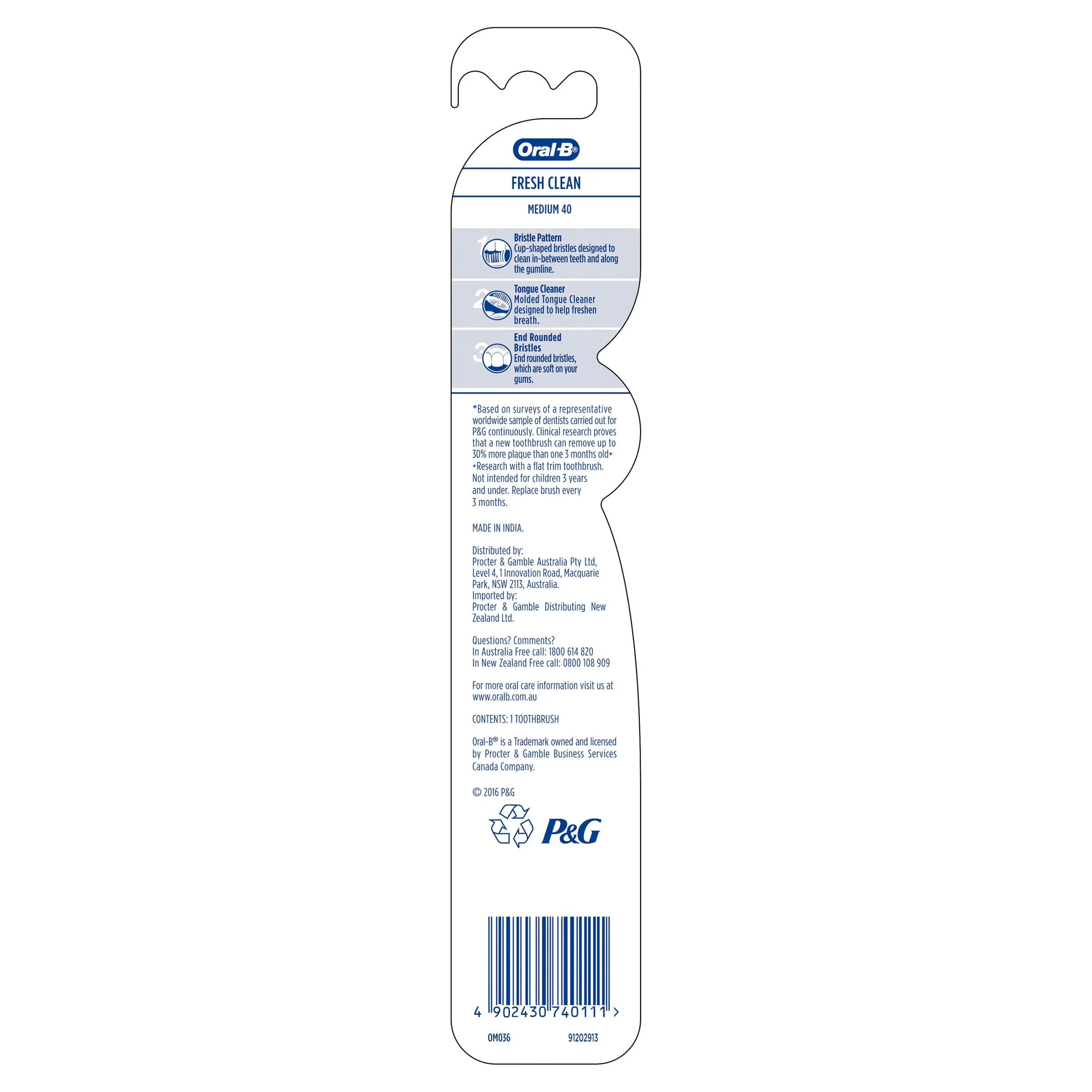 Oral-B  Fresh Clean 40 Medium 1pk