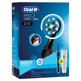 Oral-B Pro 2000 Black Electric Toothbrush with Travel Case