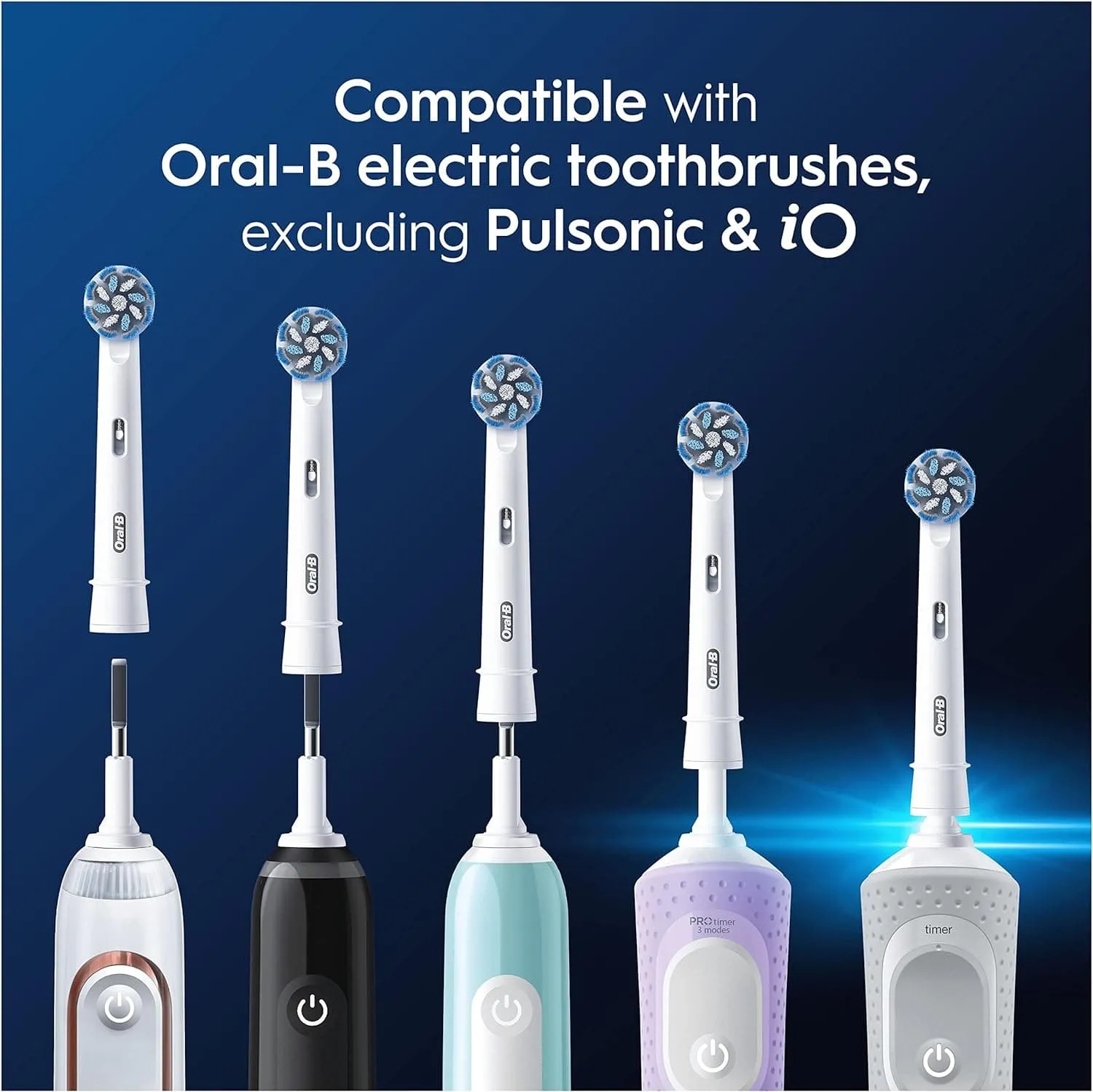 Oral-B Pro Sensitive Clean Electric Toothbrush Head, X-Shaped & Extra Soft Bristles For Gentle Brushing & Plaque Removal, Pack of 10 Toothbrush Heads, Suitable For Mailbox, White