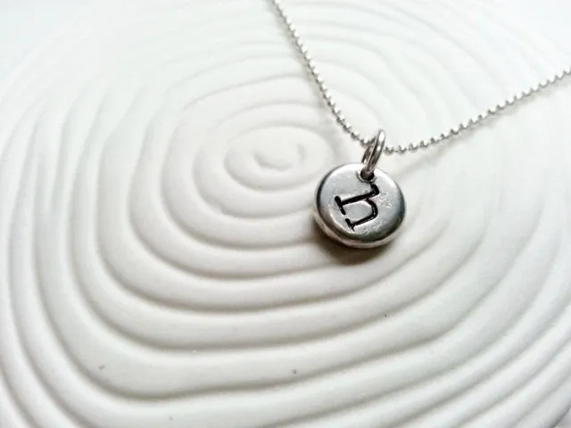 Oversized Lower Case Typewriter Initial | Pebble Necklace