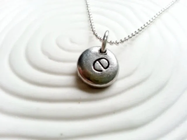 Oversized Lower Case Typewriter Initial | Pebble Necklace