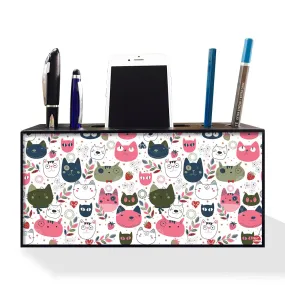 Pen Stand and Mobile Holder Desk Organizer for Office- Cat Face